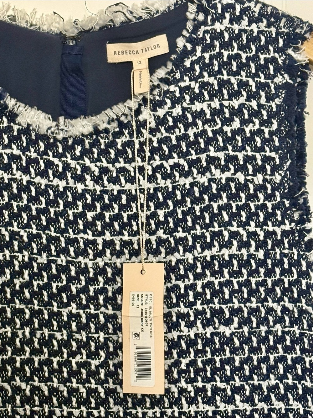 Classic Rebecca Taylor Multi Tweed Blueberry Combo Fit & Flare Dress - Picture 8 of 9